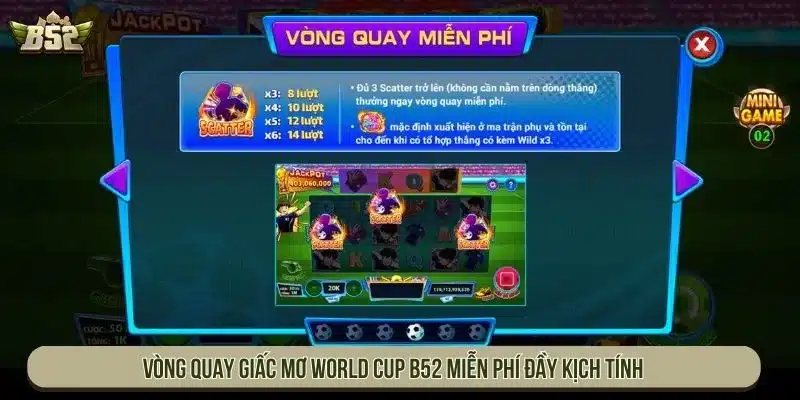 Vòng quay Giấc mơ world cup B52 miễn phí đầy kịch tính